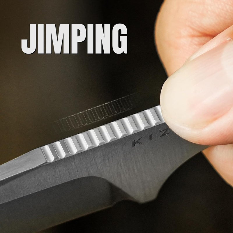 KIZER Muskrat Fixed Blade Knife, 3.15 In 154CM Argyle Pattern Black Micarta Handle, EDC Knife for Men Women, Outdoor Hunting Hiking Survival Camping Knives with Sheath, 1064M1 - Image 5